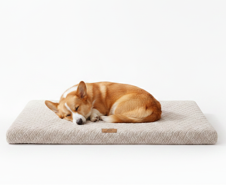 Plush Faux Fur Calming Dog Bed – Ultra Soft Washable Pet Mattress with Removable Cover | Cozy Anti-Anxiety Bed for Dogs