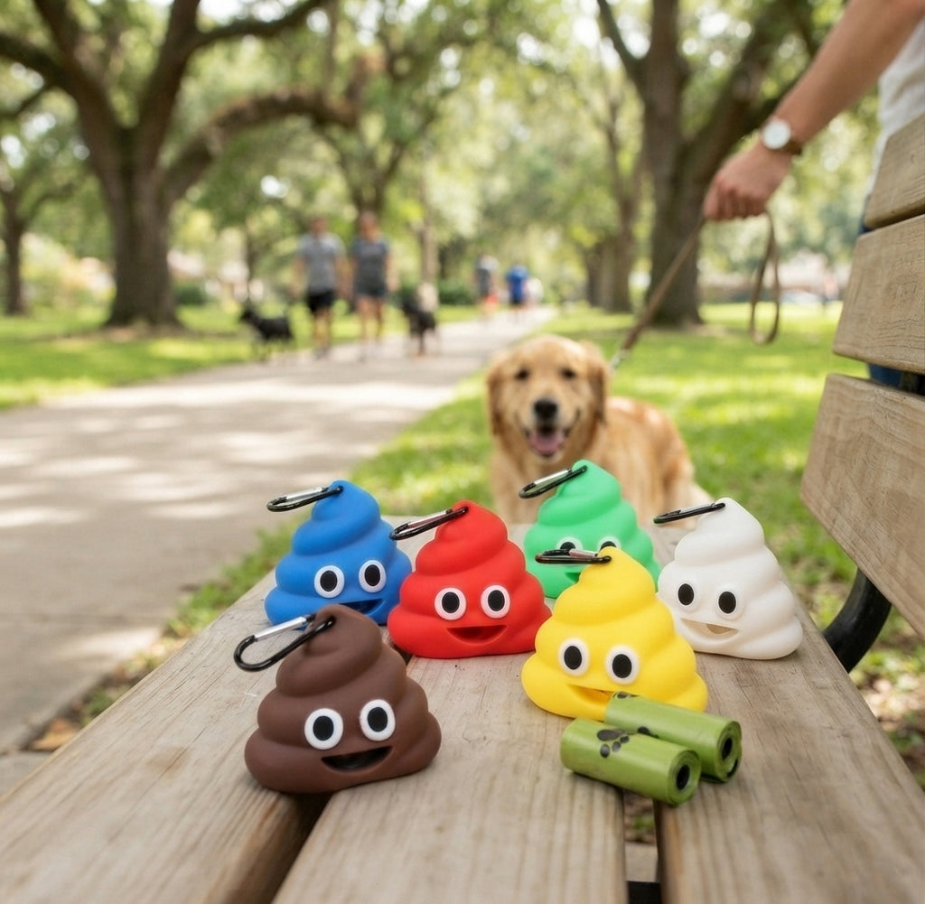 Poop Bag Holder With Clip - Portable Dog Waste Bag Dispenser For Walks