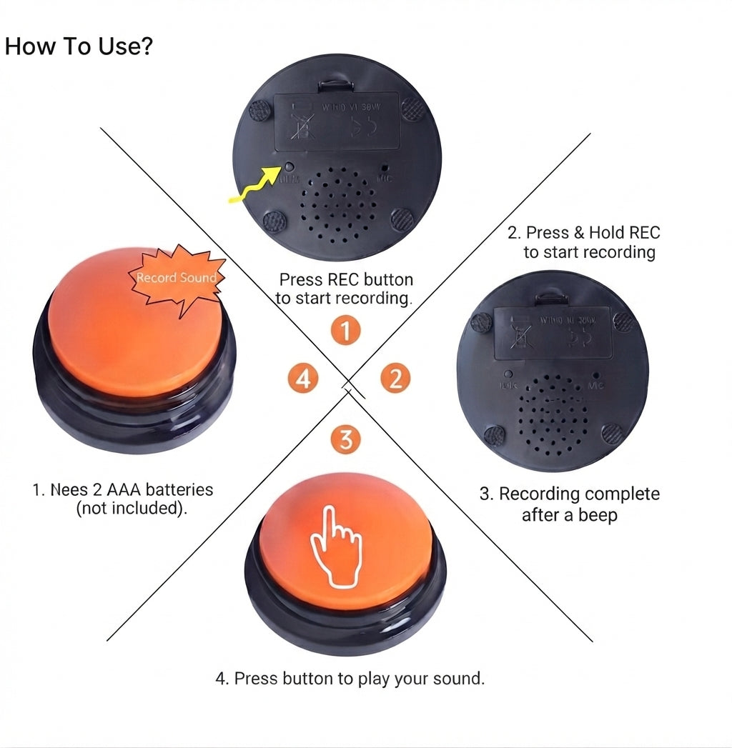 Dog Talking Buttons Voice Recording Pet Communication Training Buzzers