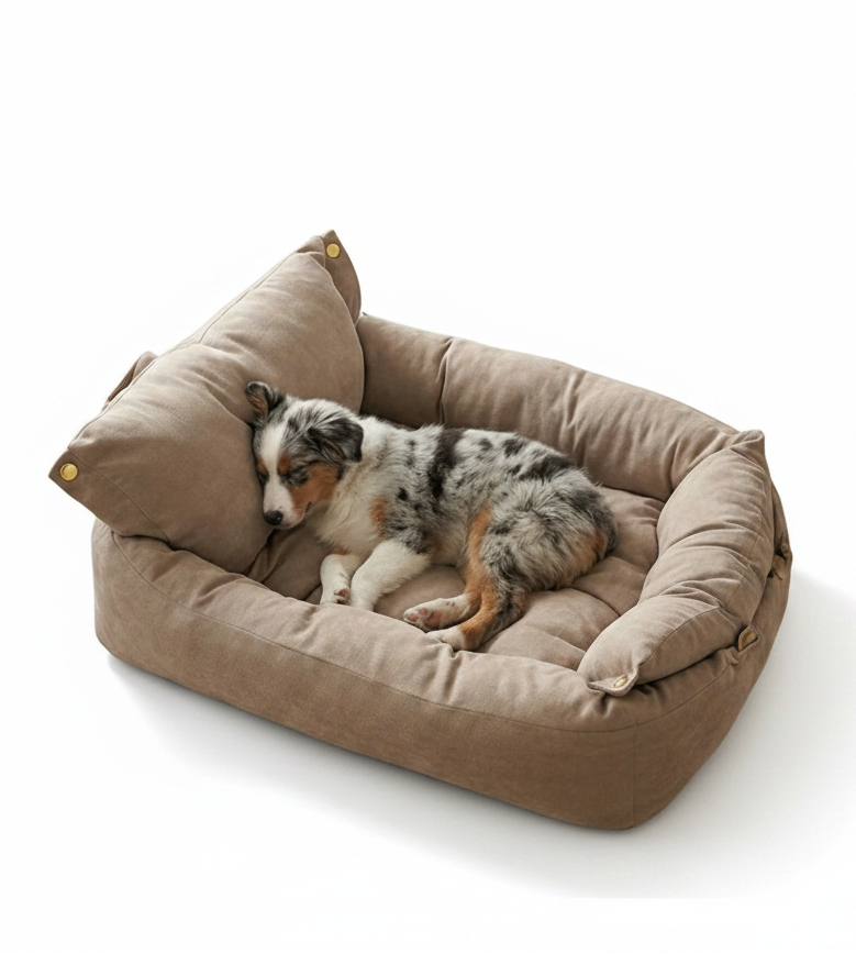 Luxury 3-in-1 Convertible Plush Pet Bed For Dogs Cats Foldable Cushion Sofa Sleeping Mat Soft Cozy Pet Bed Mattress Warm Durable Washable Pet Furniture Indoor Comfort Bed