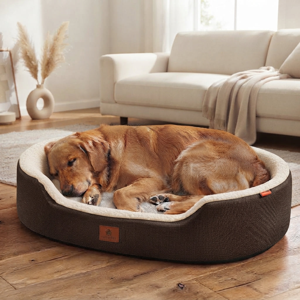 Large Raised Edge Orthopedic Dog Bed – Calming Sofa Pet Couch for Dogs