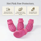 4 Pack Waterproof Silicone Dog Shoes - Rain, Dirt & Slip Resistant Boots