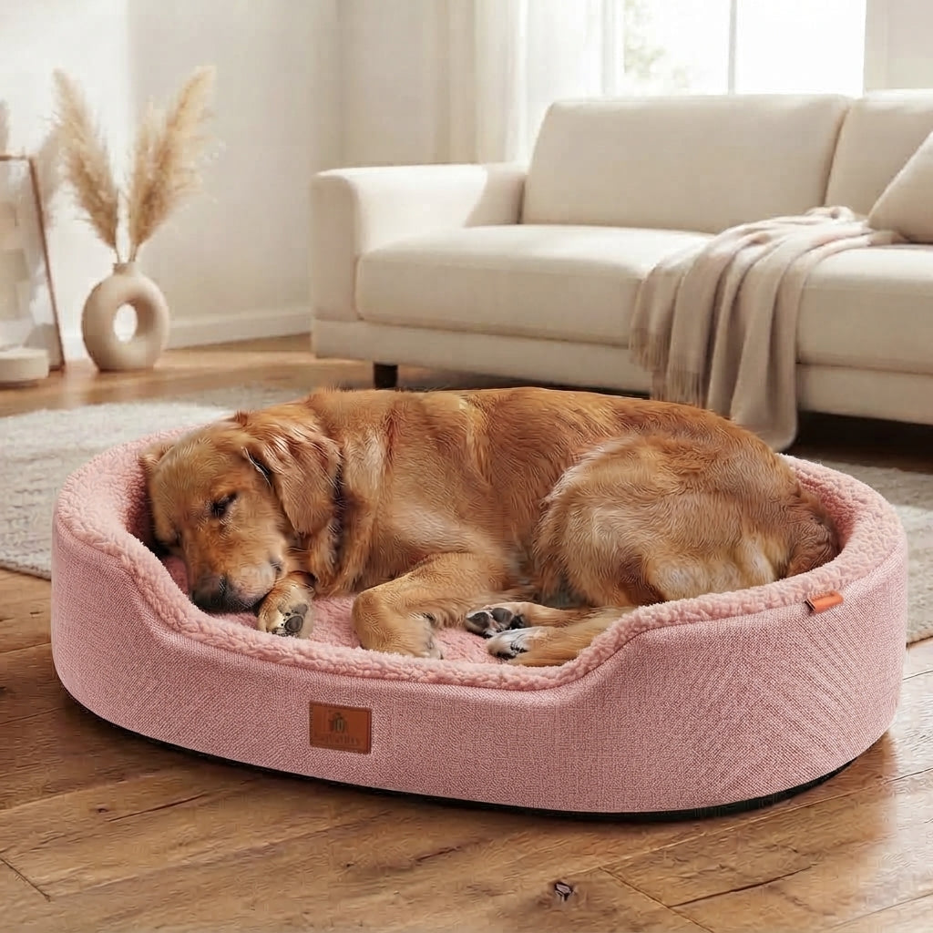 Large Raised Edge Orthopedic Dog Bed – Calming Sofa Pet Couch for Dogs