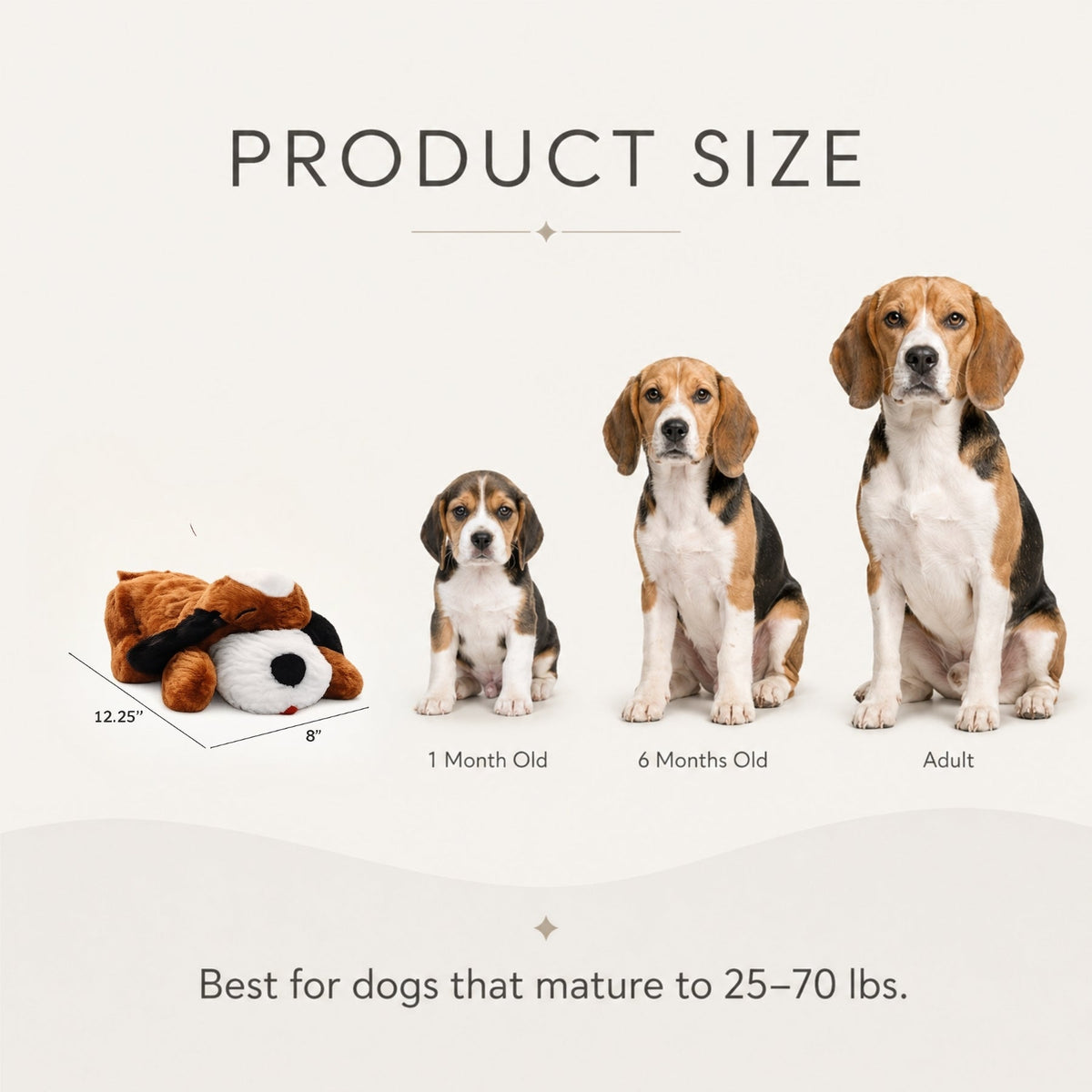 Heartbeat Calming Soft Comfort Plush Dog Toy- Puppies & Dogs for Sleep