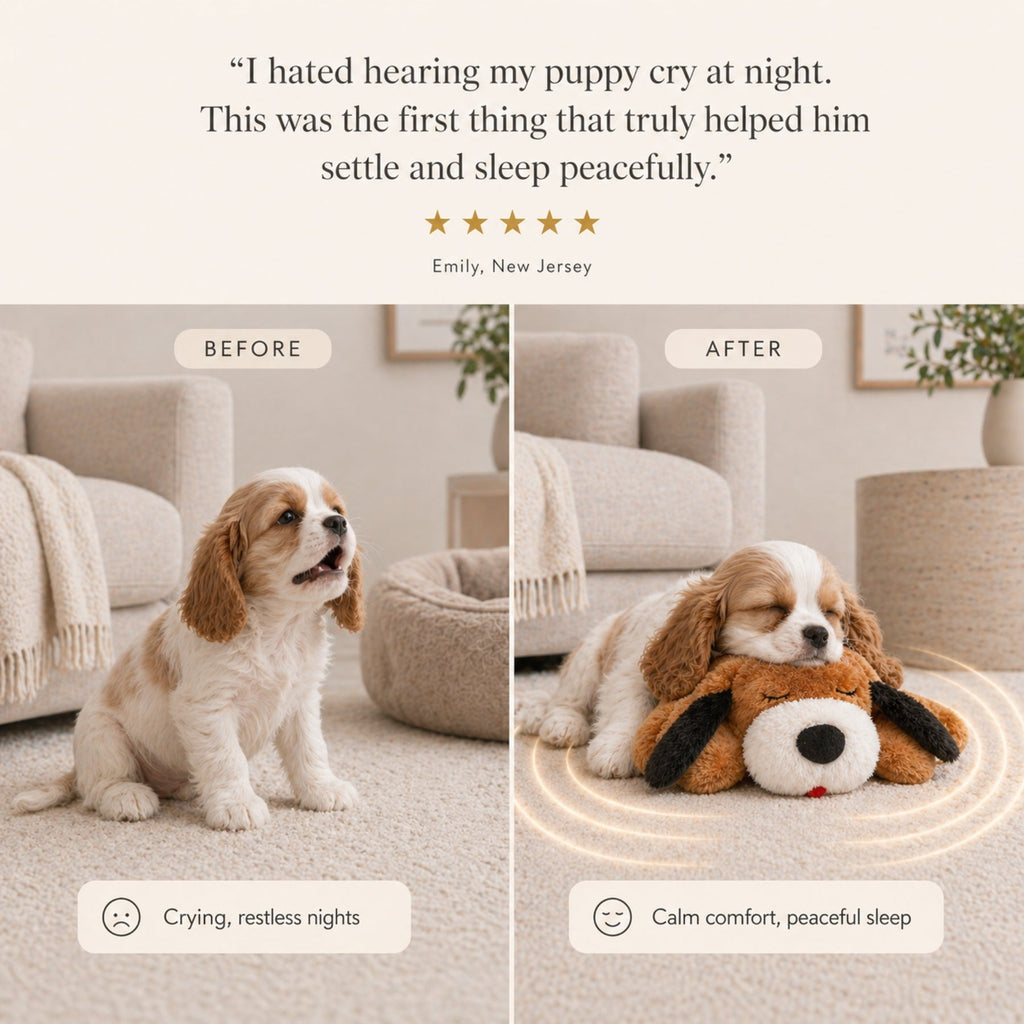 Heartbeat Calming Soft Comfort Plush Dog Toy- Puppies & Dogs for Sleep