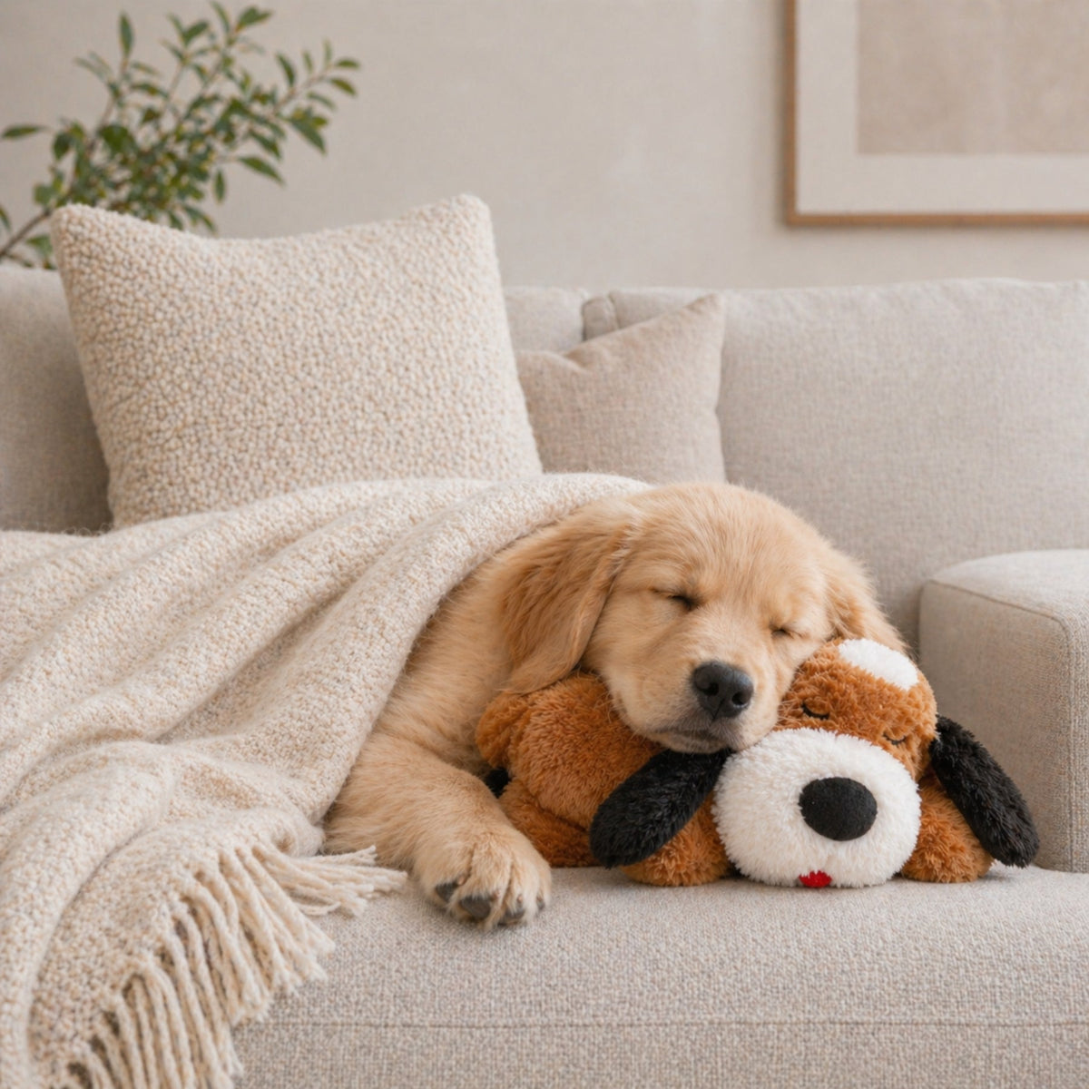 Heartbeat Calming Soft Comfort Plush Dog Toy- Puppies & Dogs for Sleep