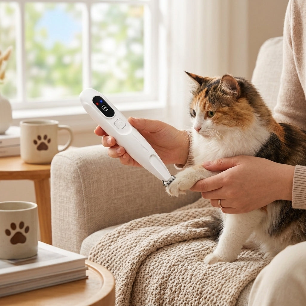 Dog Paw Trimmer & Cat Hair Clipper - Rechargeable LED Grooming Clipper