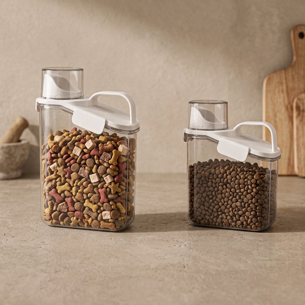 Pet Food Storage Container for Dog & Cat Food - Easy Pour Dispenser