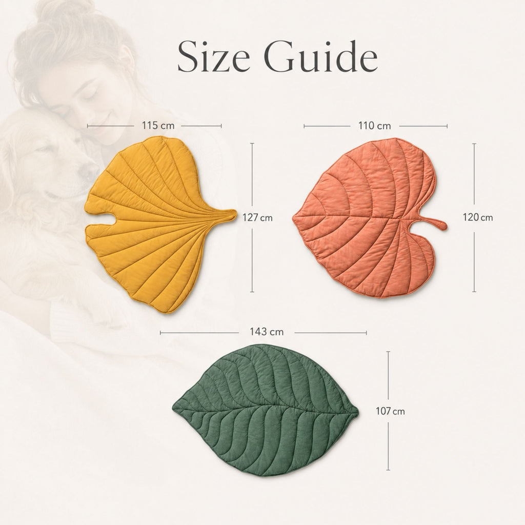 Leaf Pet Mat for Dogs & Cats - Quilted Washable Floor Bed Sofa Mat