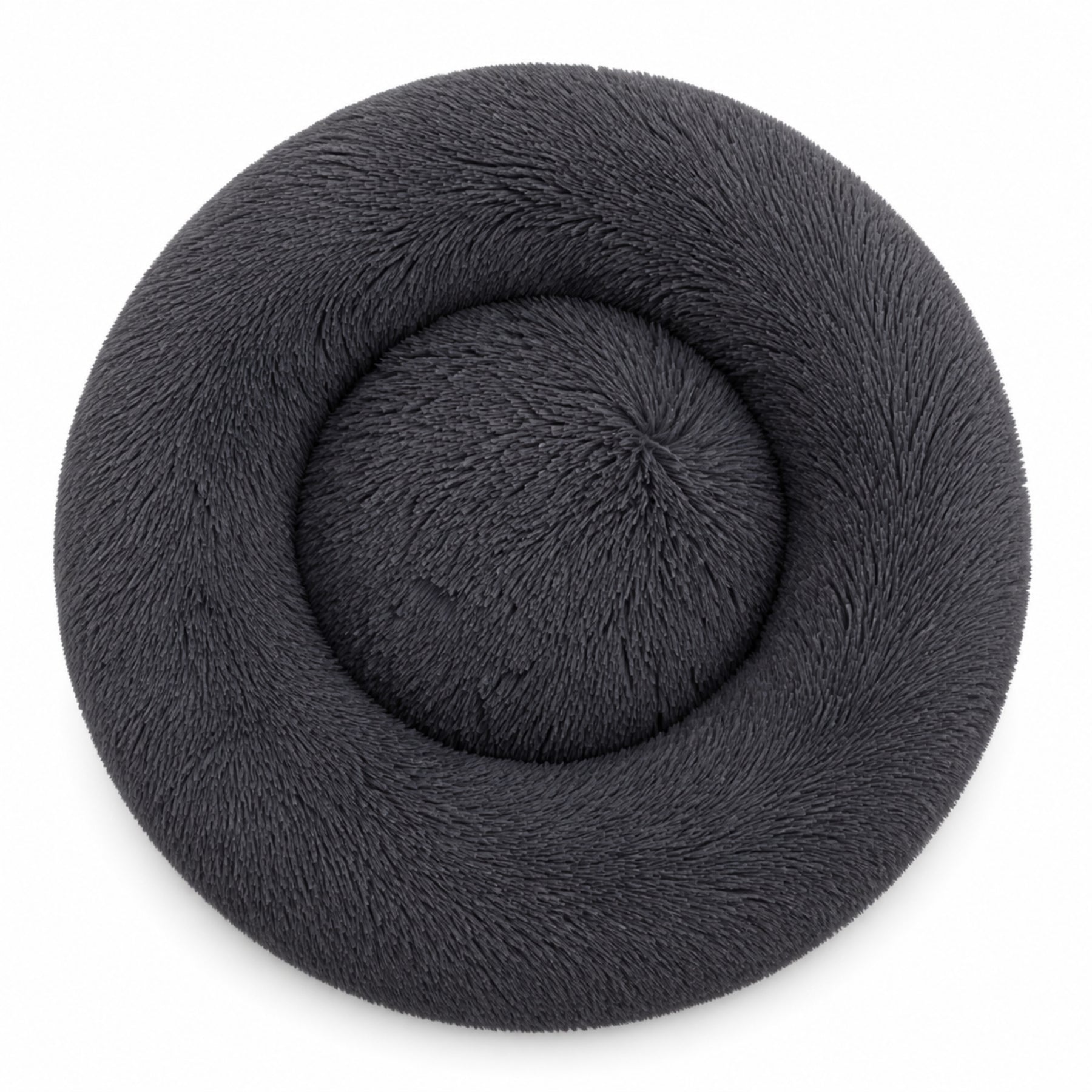 Luxury Calming Donut Dog Bed – Soft Faux Fur Washable Pet Bed for Small, Medium & Large Dogs & Cats, Anti-Anxiety Plush Round Pet Bed