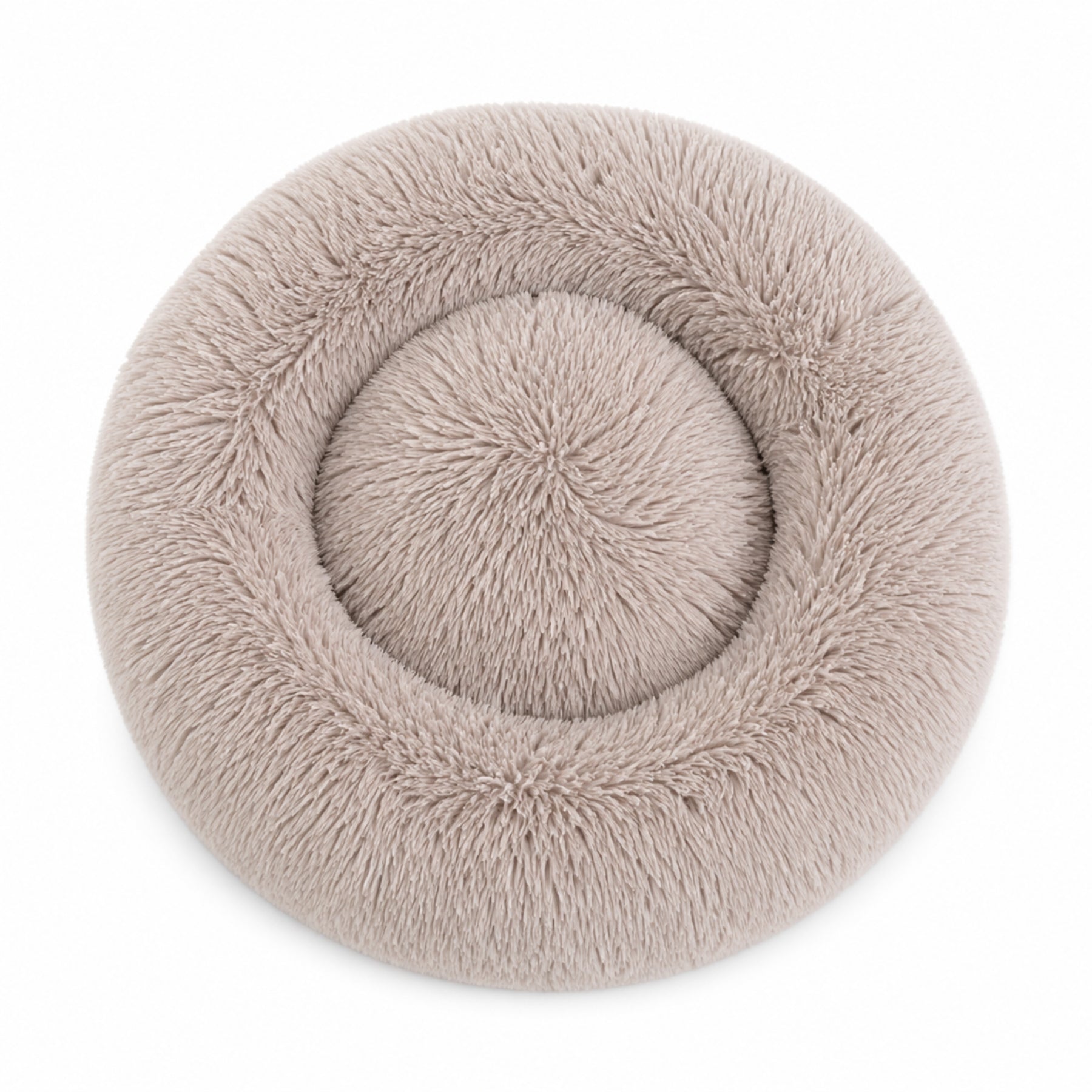 Luxury Calming Donut Dog Bed – Soft Faux Fur Washable Pet Bed for Small, Medium & Large Dogs & Cats, Anti-Anxiety Plush Round Pet Bed