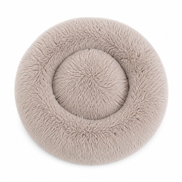 Calming Donut Dog Bed – Plush Faux Fur Cozy Bed for Dogs & Cats