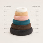 Luxury Calming Donut Dog Bed – Soft Faux Fur Washable Pet Bed for Small, Medium & Large Dogs & Cats, Anti-Anxiety Plush Round Pet Bed