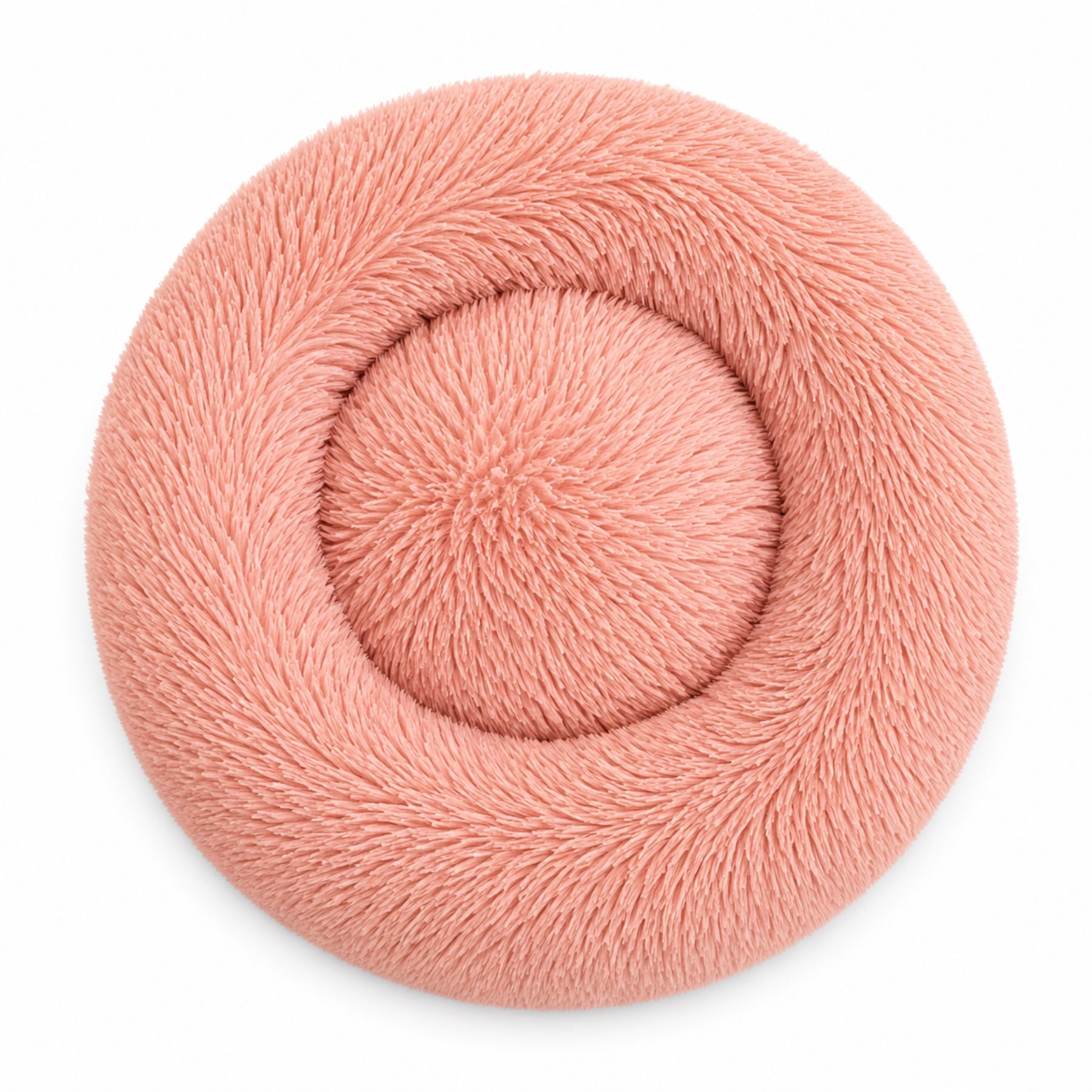 Luxury Calming Donut Dog Bed – Soft Faux Fur Washable Pet Bed for Small, Medium & Large Dogs & Cats, Anti-Anxiety Plush Round Pet Bed