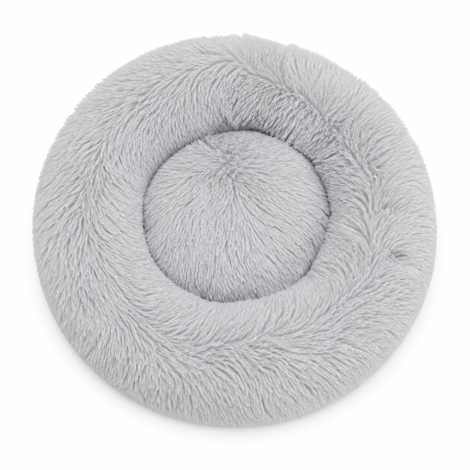 Luxury Calming Donut Dog Bed – Soft Faux Fur Washable Pet Bed for Small, Medium & Large Dogs & Cats, Anti-Anxiety Plush Round Pet Bed
