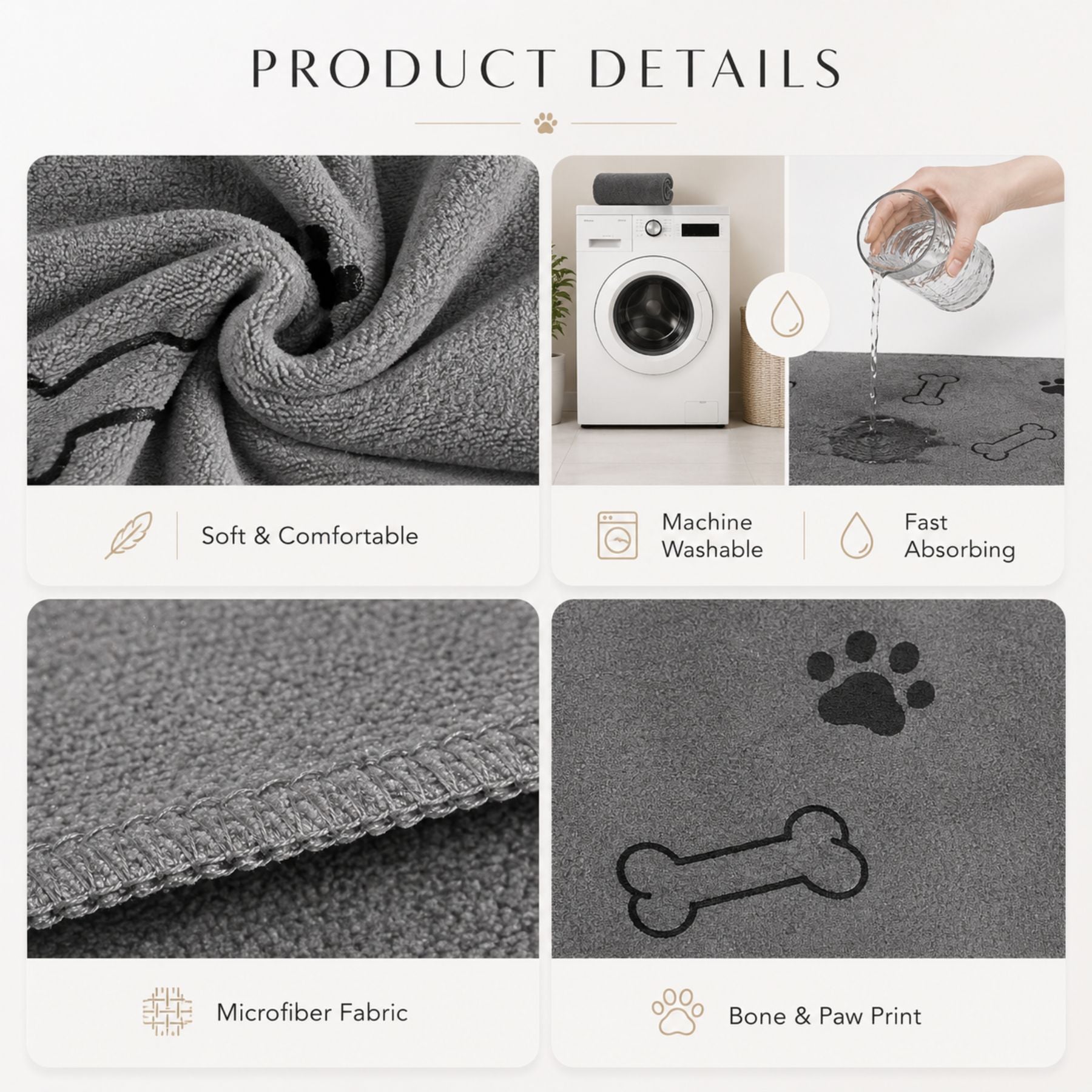 Microfiber Pet Towel For Dogs Cats Quick Dry Absorbent Bath Towel 1PC Ultra Soft Super Water Absorbing Grooming Drying Cloth Pet Cleaning Accessories Washable