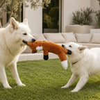 Squeaky Plush Dog Toy with Crinkle Sound and Animal Design No-Stuffing