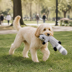 Squeaky Plush Dog Toy with Crinkle Sound and Animal Design No-Stuffing
