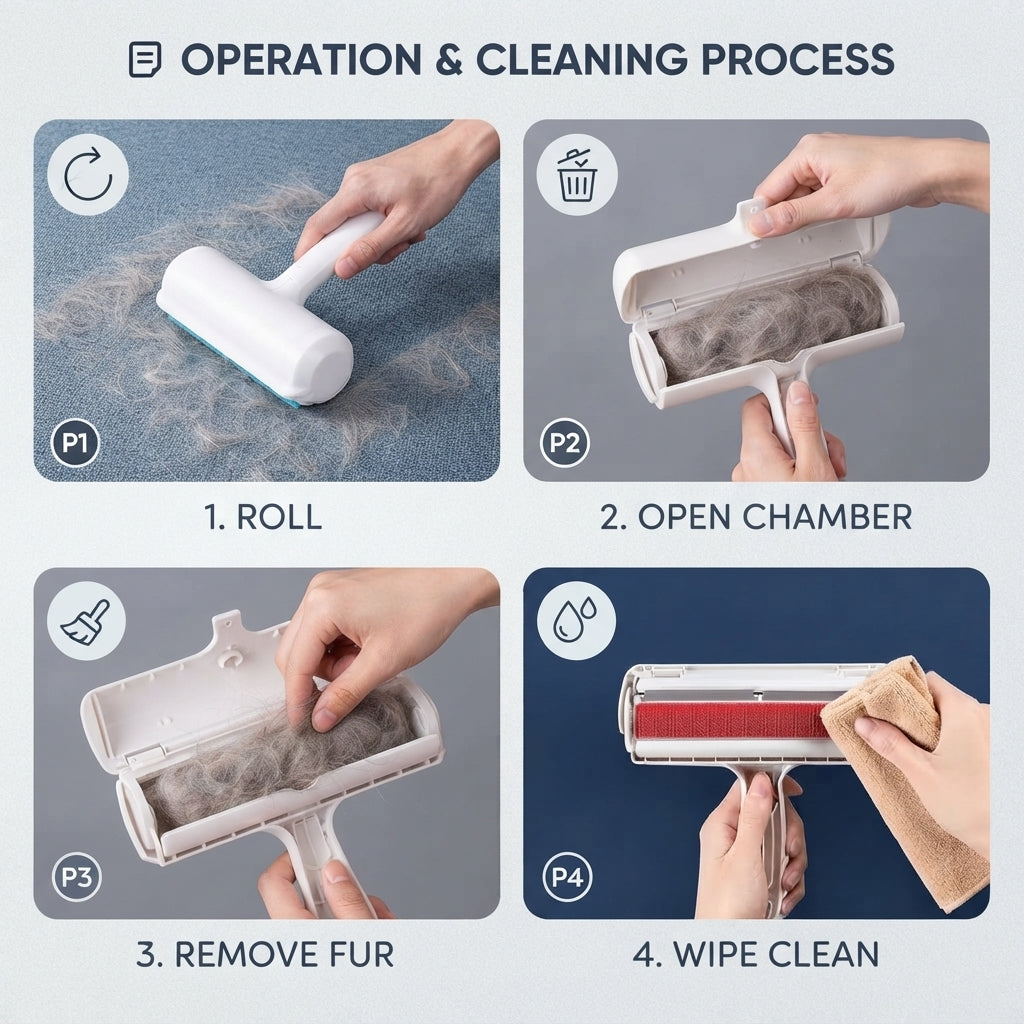 Pet Hair Remover Roller for Dogs & Cats, Self-Cleaning Fur Remover