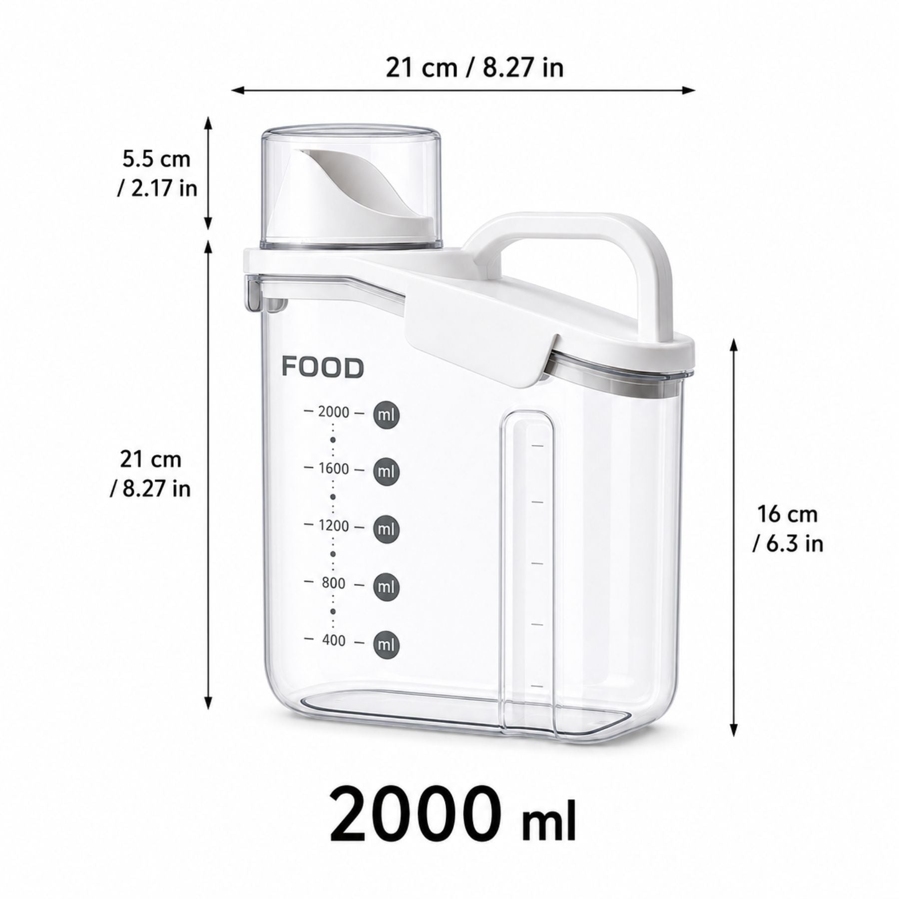 Pet Food Storage Container for Dog & Cat Food - Easy Pour Dispenser