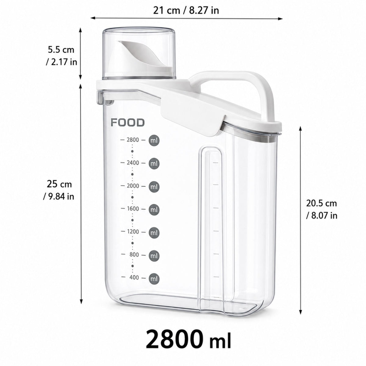 Pet Food Storage Container for Dog & Cat Food - Easy Pour Dispenser