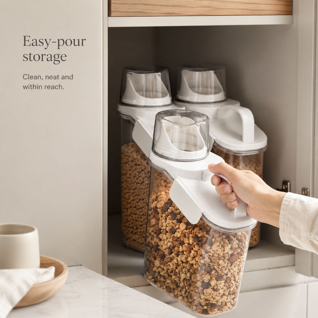 Pet Food Storage Container for Dog & Cat Food - Easy Pour Dispenser
