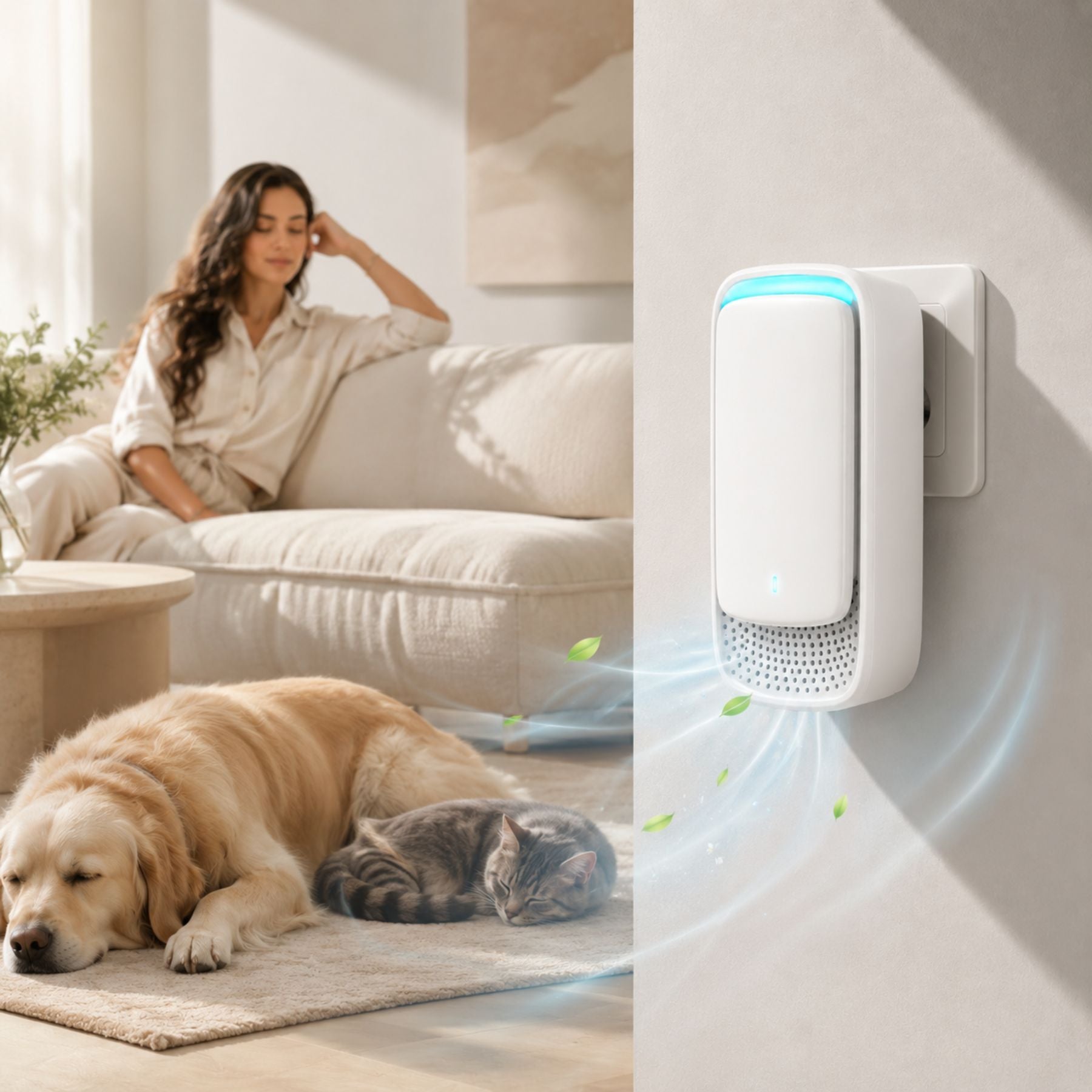 4 Pack Plug In Negative Ion Air Purifier – Mini Air Freshener Deodorizer, Odor Eliminator for Pet Areas, Kitchen, Bathroom & Small Rooms, Compact Home Air Cleaner