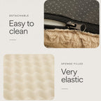 Plush Faux Fur Calming Dog Bed – Ultra Soft Washable Pet Mattress with Removable Cover