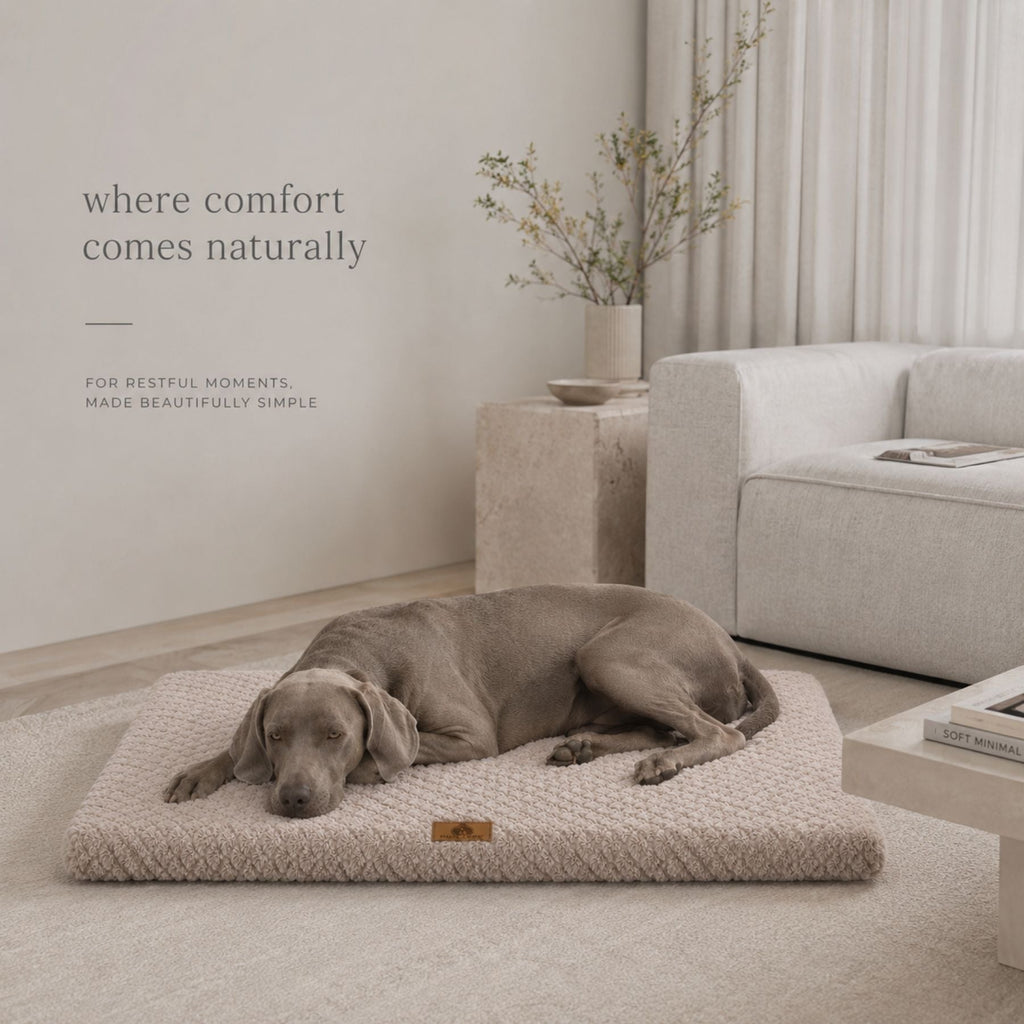 Plush Faux Fur Calming Dog Bed – Ultra Soft Washable Pet Mattress with Removable Cover