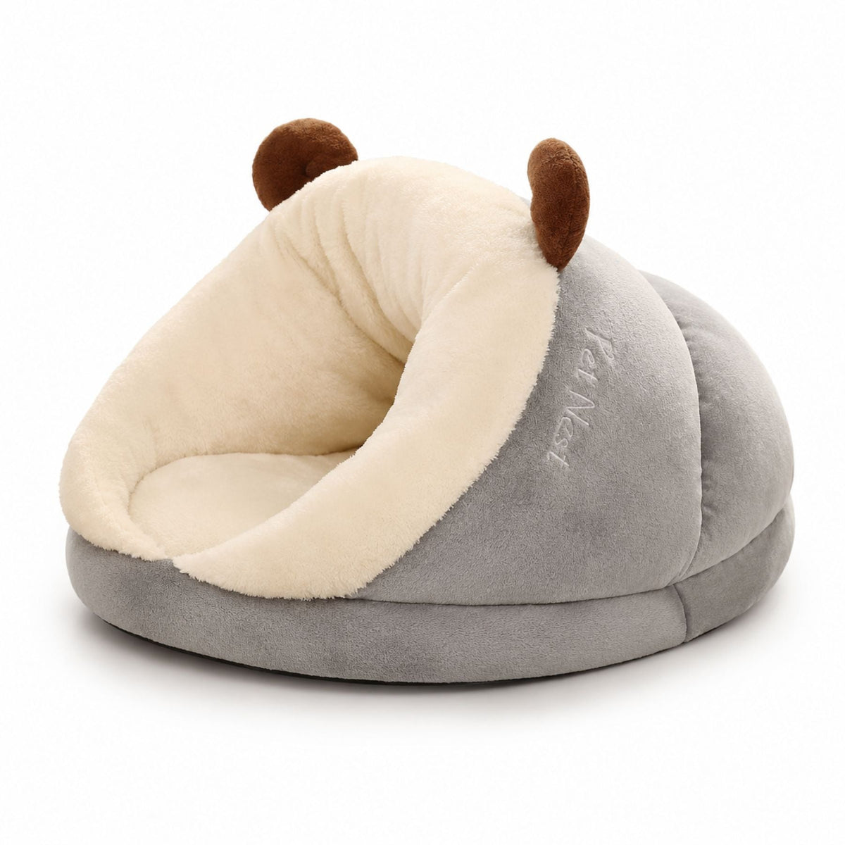 Hooded Cat Bed & Small Dog Cave Bed, Plush Cozy Pet Sleeping Nest