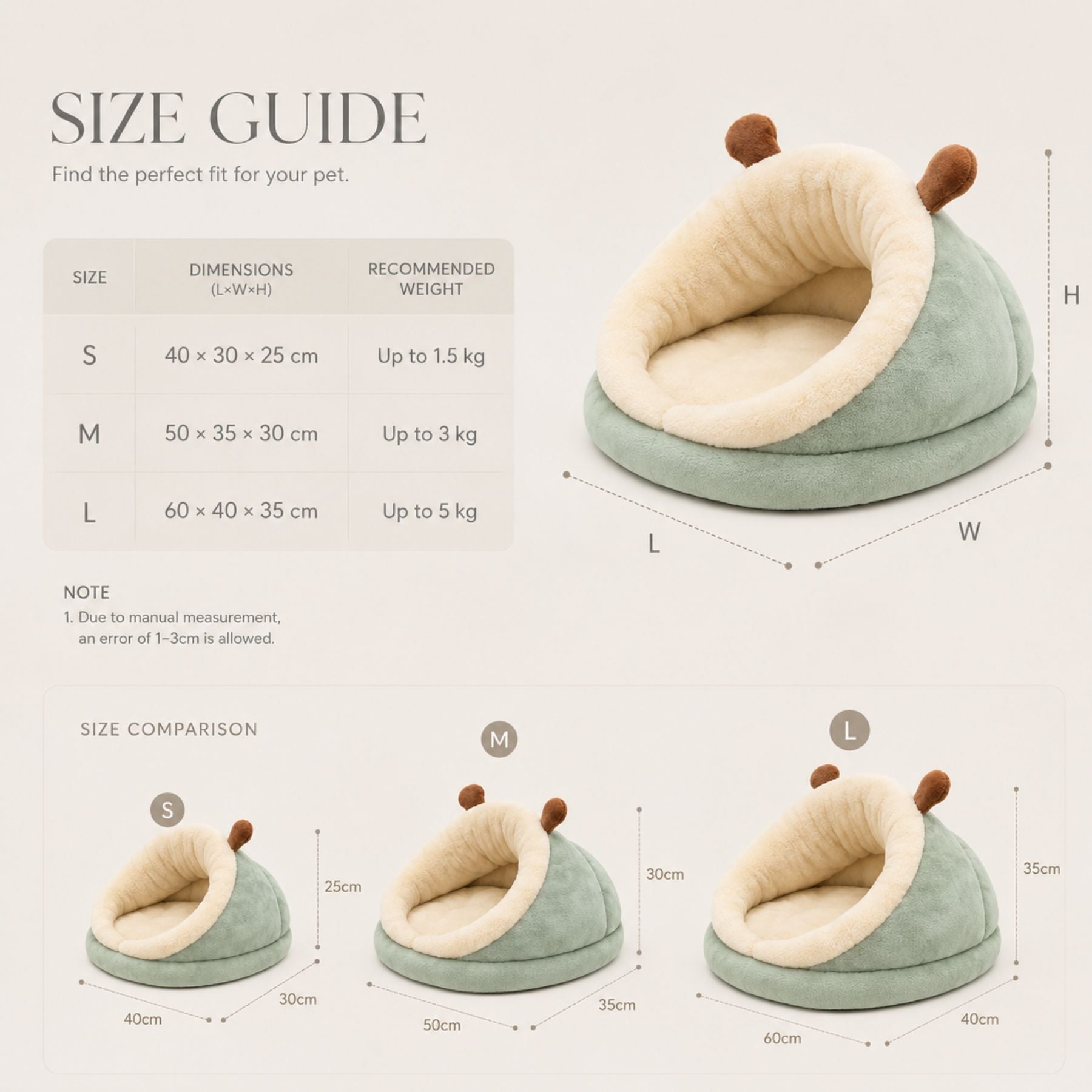 Hooded Cat Bed & Small Dog Cave Bed, Plush Cozy Pet Sleeping Nest
