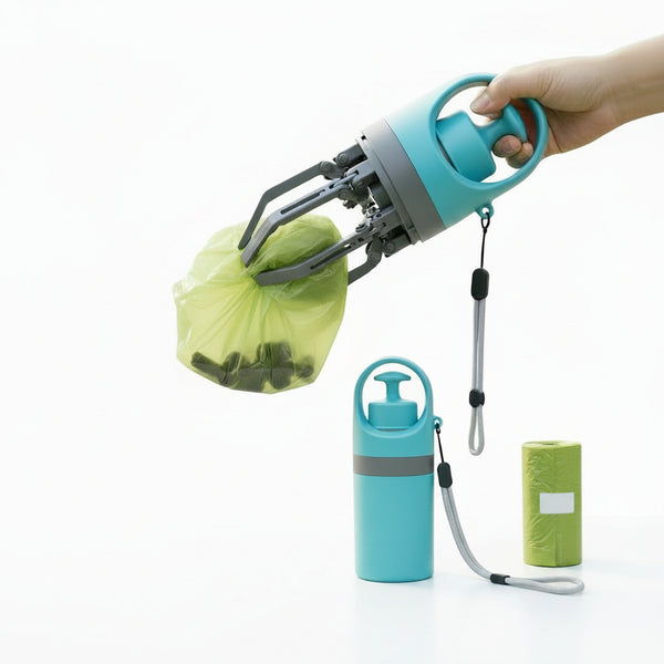 Portable Dog Pooper Scooper – One-Handed Pet Waste Picker & Bag Holder