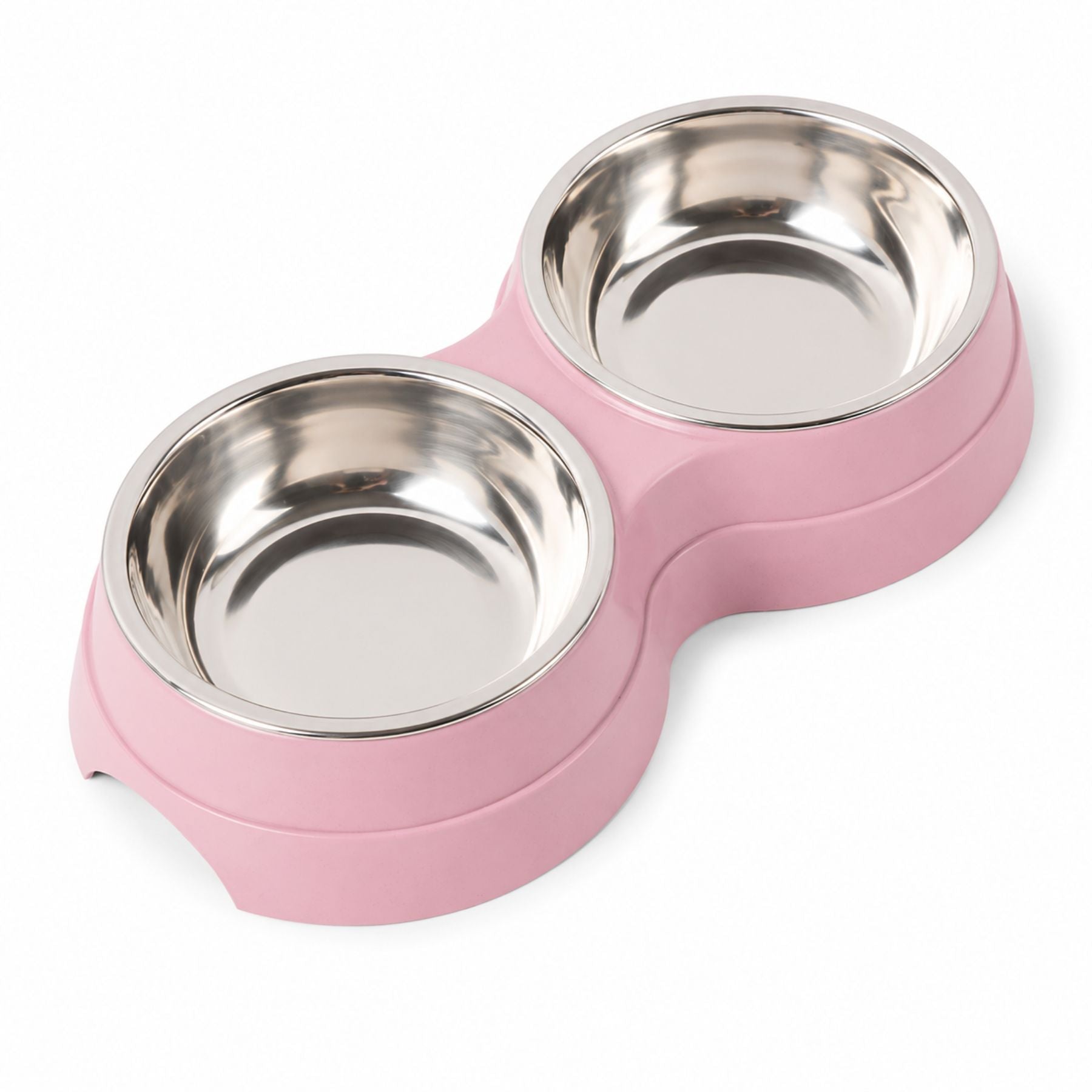 Premium Double Pet Feeding Bowl with Removable Stainless Steel Bowls – Food & Water Dish for Cats and Small Dogs