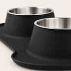 Premium Non-Slip Double Dog & Cat Bowl with Silicone Mat and Removable Stainless Steel Bowls – Food & Water Feeding Station