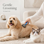 Professional Pet Deshedding Brush for Dogs & Cats – Dual-Sided Undercoat Rake & Dematting Comb, Grooming Tool for Shedding, Tangles & Loose Hair Removal