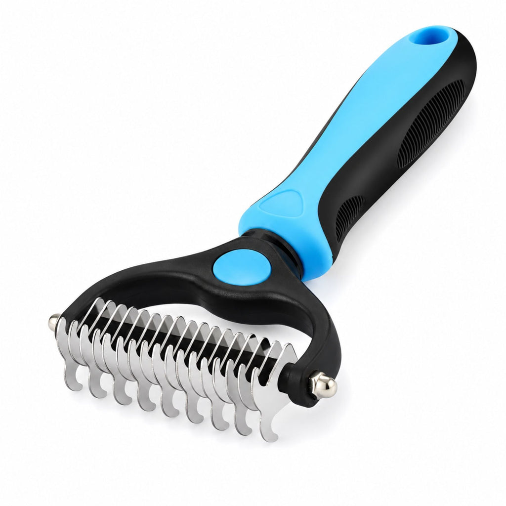 Professional Pet Deshedding Brush for Dogs & Cats – Dual-Sided Undercoat Rake & Dematting Comb, Grooming Tool for Shedding, Tangles & Loose Hair Removal