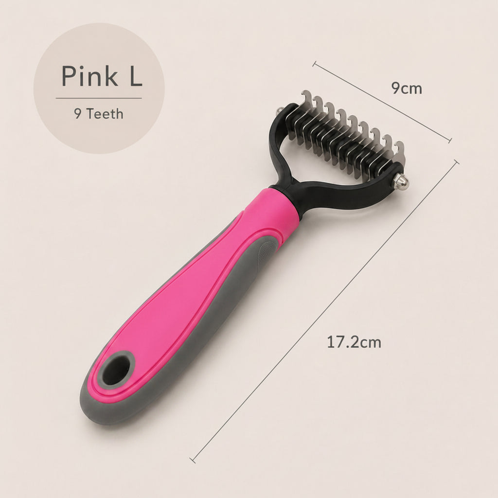 Professional Pet Deshedding Brush for Dogs & Cats – Dual-Sided Undercoat Rake & Dematting Comb, Grooming Tool for Shedding, Tangles & Loose Hair Removal