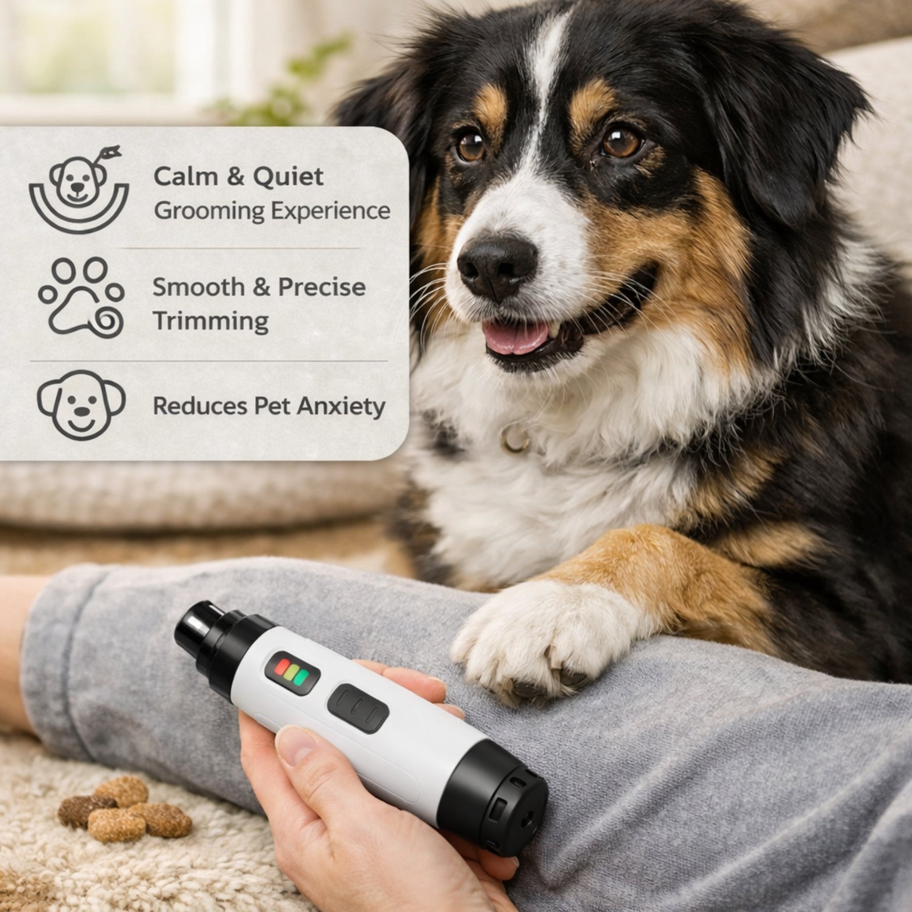 Quiet USB Rechargeable Pet Nail Grinder for Dogs & Cats