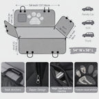 Quilted Dog Car Seat Cover Hammock for Back Seat