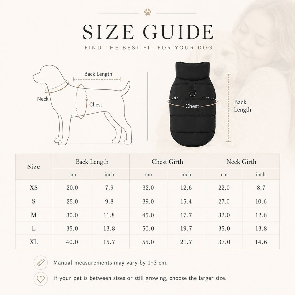 Dog Winter Coat Fleece Lined Dog Jacket