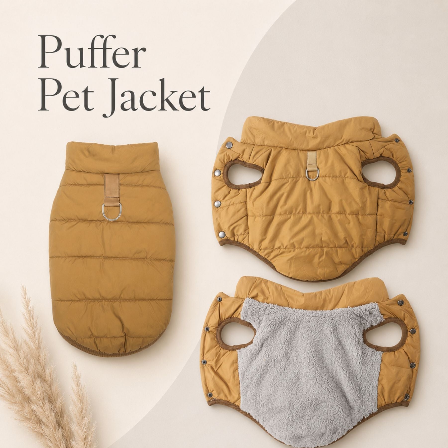 Dog Winter Coat Fleece Lined Dog Jacket
