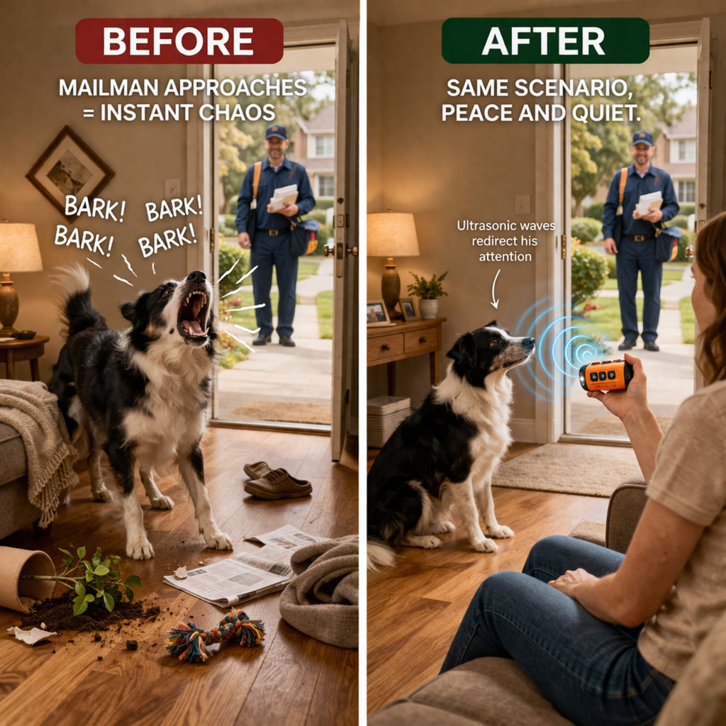 Rechargeable Ultrasonic Dog Training Device with LED Flashlight Tool
