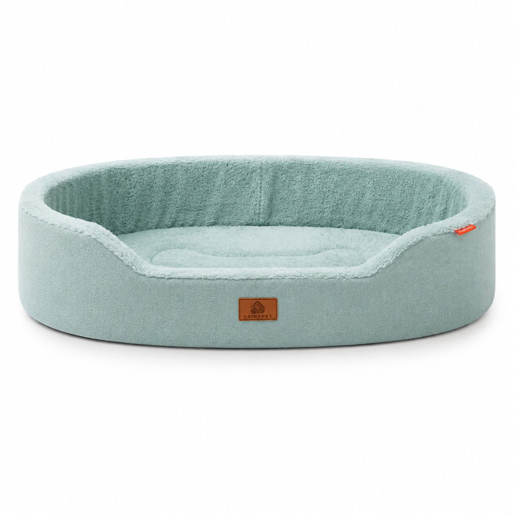 Raised Edge Plush Dog Bed with Non-Slip Base – Sofa Style Pet Couch Bed for Dogs & Cats, Soft Calming Orthopedic Pet Bed for Small Medium Large Pets