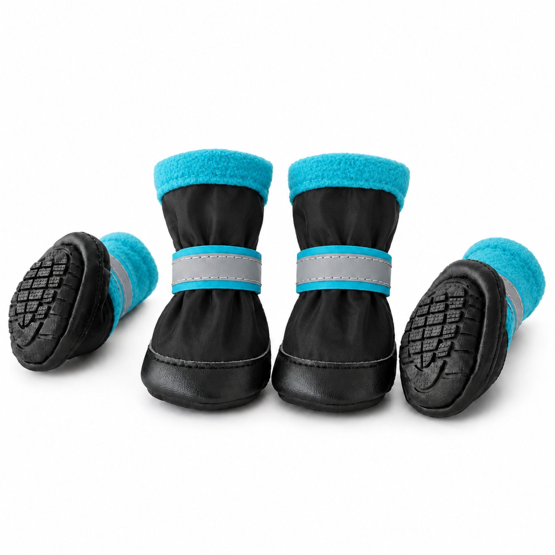 Reflective Anti-Slip Dog Shoes 4PCS – Adjustable Waterproof Paw Protector Boots for Small, Medium & Large Dogs, Non-Slip Outdoor Dog Booties for Walking, Hiking & Hot Pavement Protection