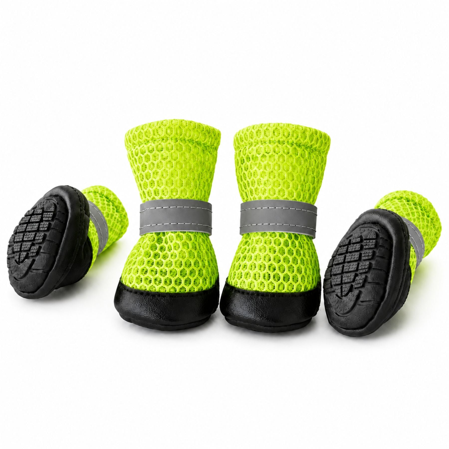 Reflective Anti-Slip Dog Shoes 4PCS – Adjustable Waterproof Paw Protector Boots for Small, Medium & Large Dogs, Non-Slip Outdoor Dog Booties for Walking, Hiking & Hot Pavement Protection