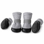 Reflective Anti-Slip Dog Shoes 4PCS – Adjustable Waterproof Paw Protector Boots for Small, Medium & Large Dogs, Non-Slip Outdoor Dog Booties for Walking, Hiking & Hot Pavement Protection
