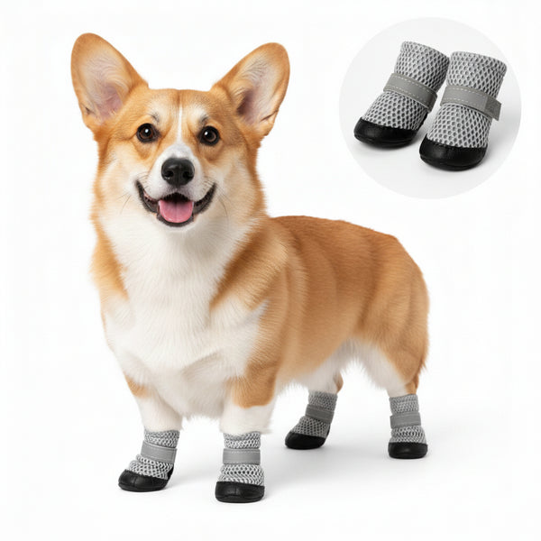 Dog Shoes 4 Pack – Waterproof Dog Boots for Walking & Paw Protection
