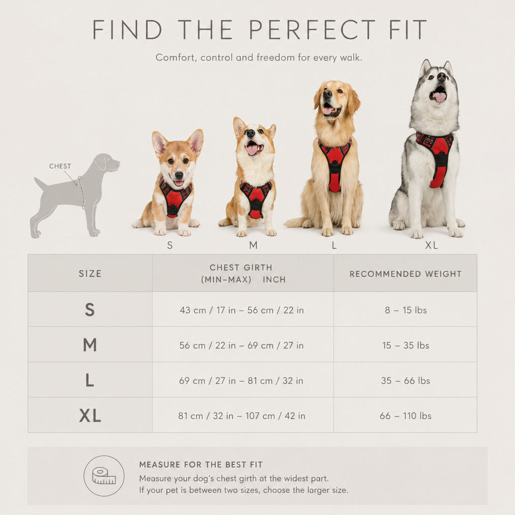 Reflective No-Pull Dog Harness with Front Clip & Control Handle
