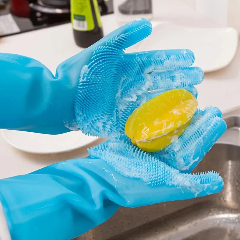 Pet Grooming Cleaning Gloves for Dogs & Cats – Silicone Bathing Shampoo Scrubber & Hair Removal Glove, Multi-Purpose Deshedding & Massage Grooming Tool
