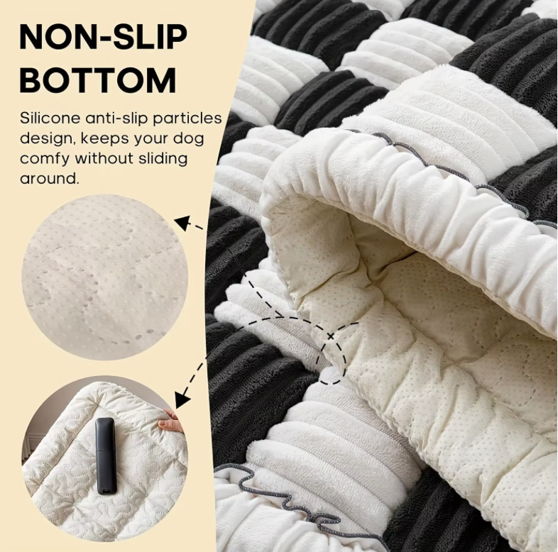 Plush Dog Sofa Mat & Cat Bed Cushion – Padded Pet Couch Mat for Sofas